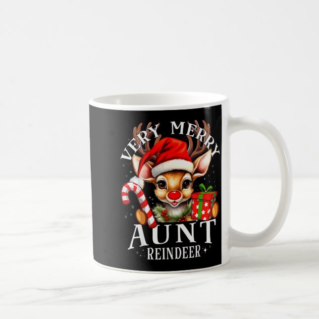 Caneca De Café Very Merry Aunt Reindeer Matching Christmas  (Direita)