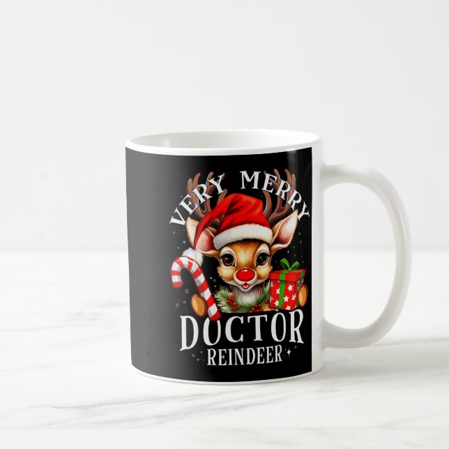 Caneca De Café Very Merry Doctor Reindeer Matching Christmas  (Direita)