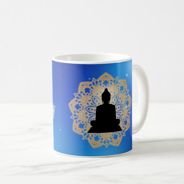 Caneca De Café Vesak Day Buddha e Mandala Vaisakha Purnima (Frente Esquerda)