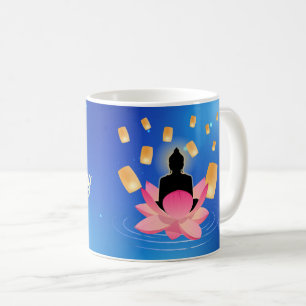 Caneca De Café Vesak Day Buddha sobre Lotus Lantern Vaisakha