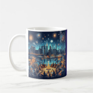 Caneca De Café Véspera de Ano Novo na Cidade de Nova York