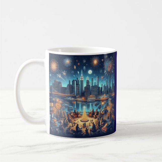 Caneca De Café Véspera de Ano Novo na Cidade de Nova York (Esquerda)