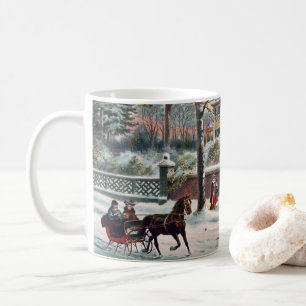 Caneca De Café Véspera de Natal da Rua Inverno