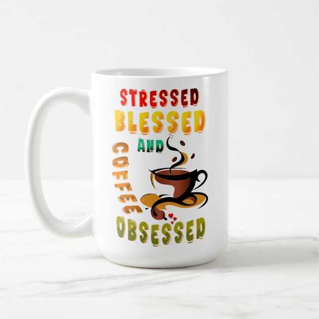 Caneca De Café Vestido Abençoado E Café Obcecado (Esquerda)