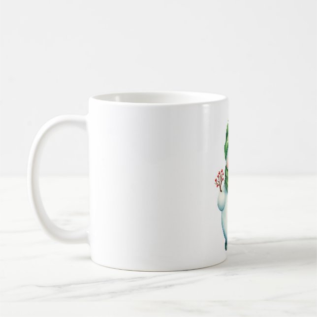 Caneca De Café Vestido com um bonitinho Snowman (Esquerda)