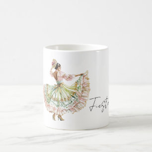 Caneca De Café Vestido de Dança da Festa Mexicana