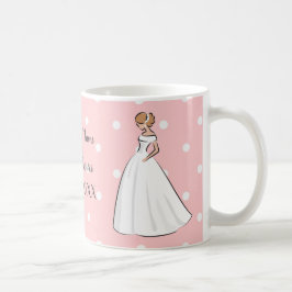 Caneca De Café Vestido de noiva rosa com bolinhas brancas Fofo ka