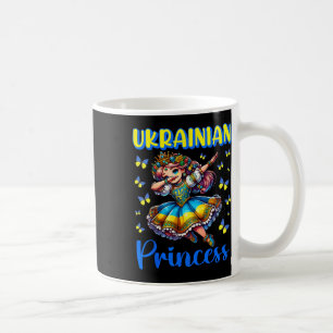 Caneca De Café Vestido de Princesa Ucraniana Dab Garota Bandeira