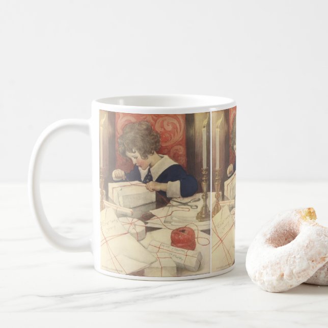 Caneca De Café Vestidos de Natal, Jessie Willcox Smith (Com Donut)