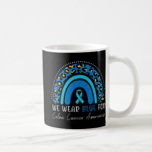 Caneca De Café Vestimos o Cancer Colorretal Azul Colorretal Leopa