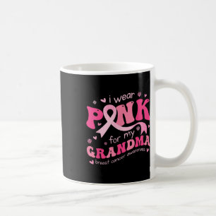 Caneca De Café Vestir Rosa Para A Minha Avó, Apoio ao cancer de m