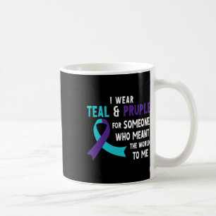 Caneca De Café Vestir Roxo Teal Para Alguém Que Preveja O Suicídi