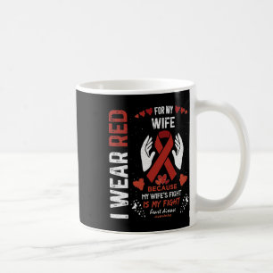 Caneca De Café Vestir Vermelho Para Minha Mulher Combatendo Doenç