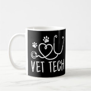 Caneca De Café Vet Tech Love Animal Paw Print Vettechlif