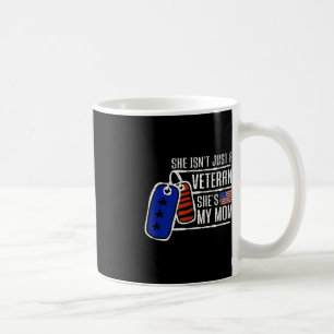 Caneca De Café Veterana Ela é a minha mãe e EUA Bandeira American
