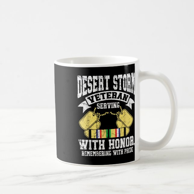 Caneca De Café Veterano Da Tempestade Do Deserto Servindo Com A H (Direita)