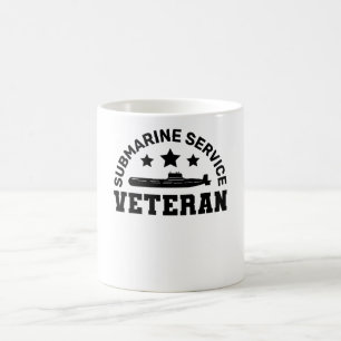 Caneca De Café Veterano do Serviço Submarino - Design militar