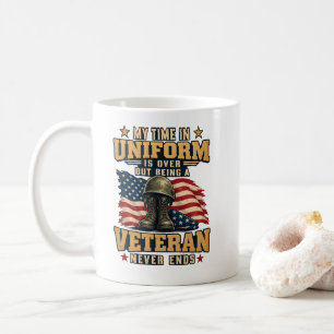 Caneca De Café Veterano MEU TEMPO DE UNIFORME ACABOU