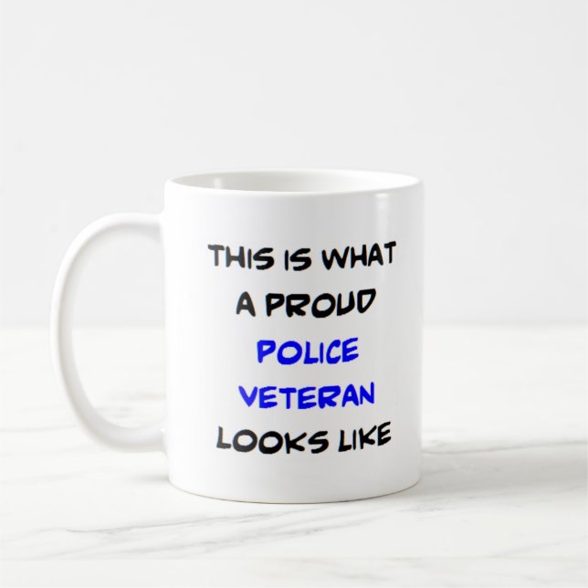 Caneca De Café veterano policial, orgulhoso (Esquerda)