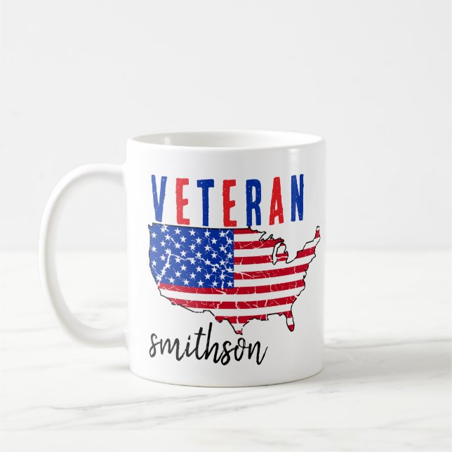 Caneca De Café Veteranos Mug | Taça Patriótica de Café para Milit (Esquerda)