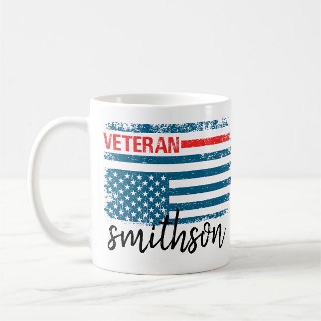 Caneca De Café Veteranos Mug | Taça Patriótica de Café para Milit (Esquerda)