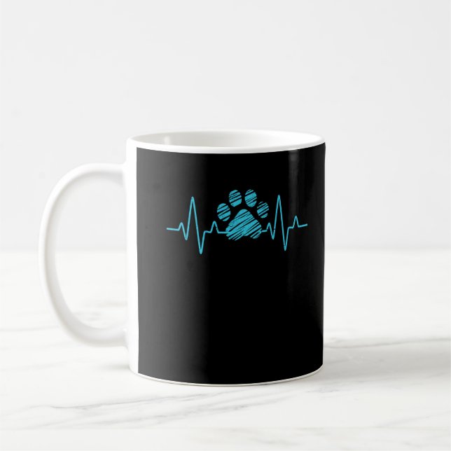Caneca De Café Veterinarian Paw Heartbeat Love Animals Vet Tech (Esquerda)