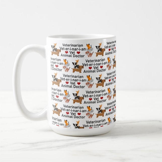 Caneca De Café Veterinário Animal Doctor (Esquerda)