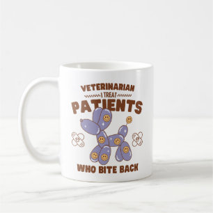Caneca De Café Veterinário: Eu trato pacientes que mordem de volt
