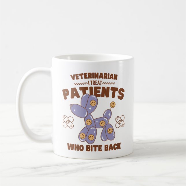 Caneca De Café Veterinário: Eu trato pacientes que mordem de volt (Esquerda)