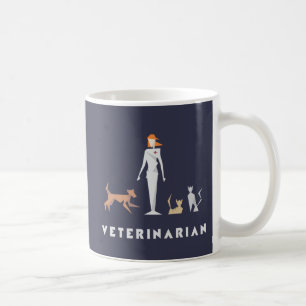 Caneca De Café Veterinário geométrico fêmea