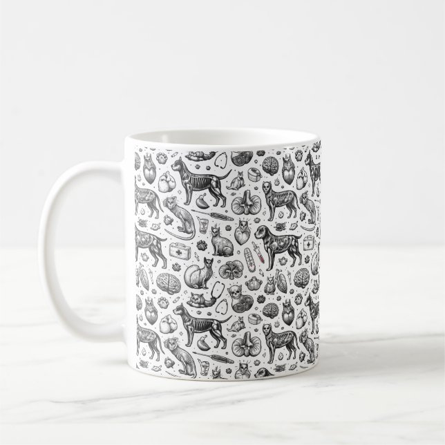Caneca De Café Veterinary Animal Anatomy | Happy Doctor’s Day (Esquerda)
