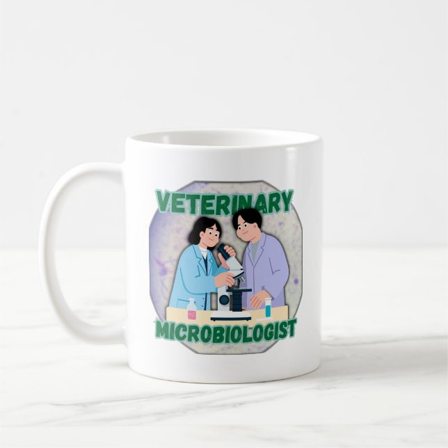 Caneca De Café Veterinary Microbiologist – Lab Science Design (Esquerda)