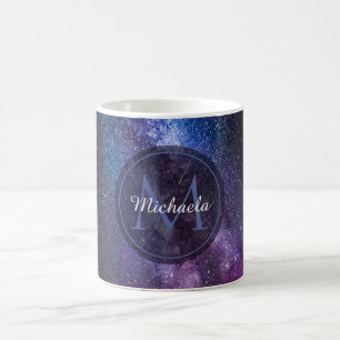 Caneca De Café Via Látea, cores brilhantes, monograma personalizá