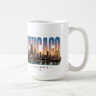 Caneca De Café 💙 Viagem a Chicago Luxo Editorial Estilo Urbano �