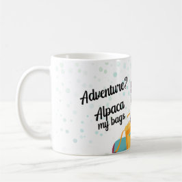 Caneca De Café Viagem Adventure aguarda o Funny Alpaca