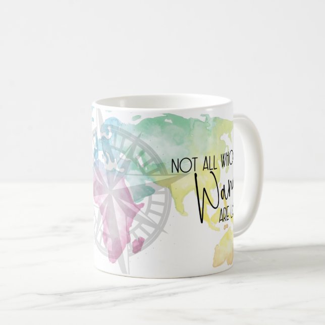 Caneca De Café Viagem Adventure Wander Not Perded Coffee Mug (Frente Esquerda)