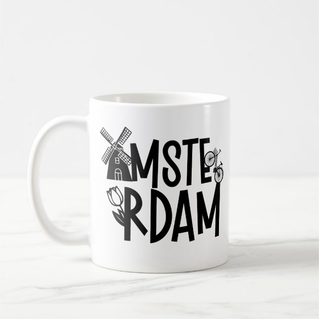 Caneca De Café Viagem Amsterdam Holanda  (Esquerda)