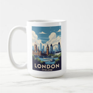 Caneca De Café Viagem Antiga Londres Inglaterra Marco Britânico