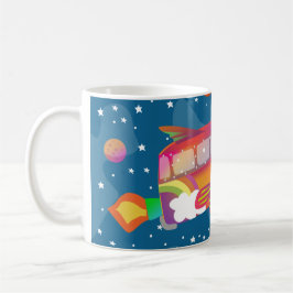 Caneca De Café Viagem Celestial - Navio Espacial Groovy Peace