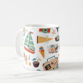 Caneca De Café Viagem de Aventura Velho, Bússola & Férias