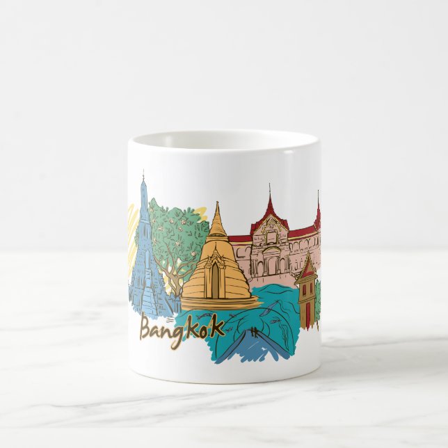 Caneca De Café Viagem de Bangkok Tailândia (Centro)