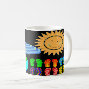 Caneca De Café Viagem de Férias do Lado da Praia