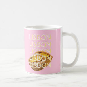 Caneca De Café Viagem de Lisboa, Portugal, Viagem de arte, rosa