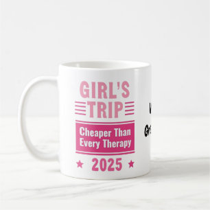 Caneca De Café Viagem de Meninas Mais Barata que uma Terapia Viag