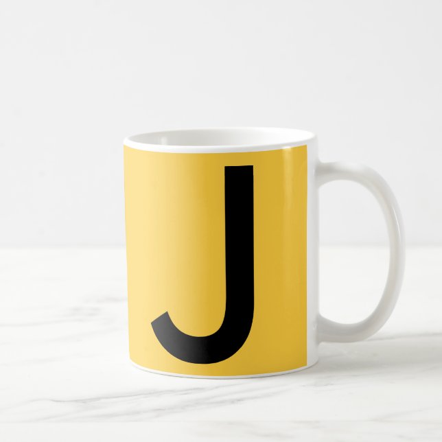 Caneca De Café Viagem de Monograma Amarelo-Cinto (Direita)