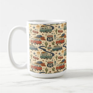 Caneca De Café Viagem de Van Retro pela Rota 66 Americana