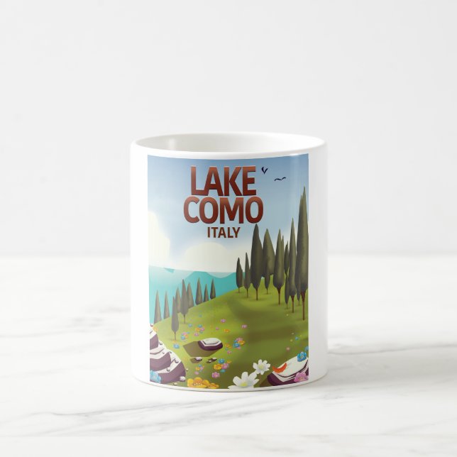 Caneca De Café Viagem do lago Como Itália. (Centro)