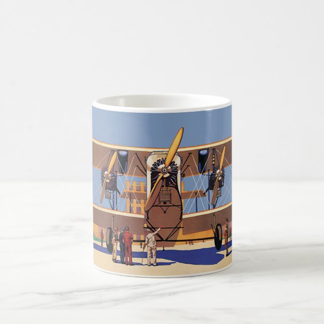Caneca De Café Viagem e Transporte Antigo Avião Biplano (Centro)