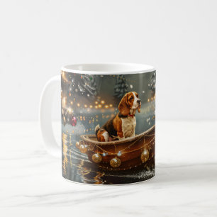 Caneca De Café Viagem Festiva de Natal do Beagle