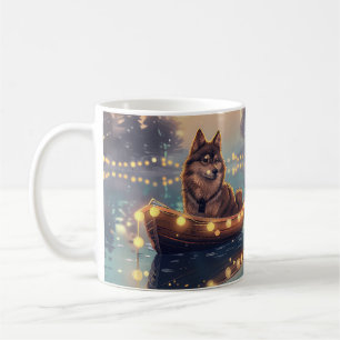 Caneca De Café Viagem Festiva de Natal do Finnish Lapphund